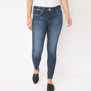 Classic Women <b>Jeans</b> Pant High <b>Waist</b> Straight Ripped Wide Leg <b>Elastic</b> <b>Waist</b> Stretch Casual Denim Vintage Breathable Trendy - Product Image 2