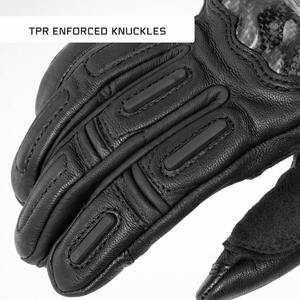 Guantes de Motociclismo de Cuero con Protección Completa para los Dedos, Transpirables, con Protección de Nudillos TPR, para Carreras - Product Image 4