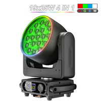 SHEHDS Luces de Escenario RGBW de 19x25W DMX512 con Zoom y Cabezal Móvil para KTV, Fiestas, Bares y Conciertos