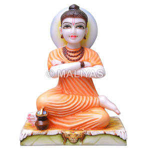 Estatua de Sripada Srivallabha en Mármol Blanco Puro |   Ídolo de Guru de Mármol Hecho a Mano - MALIYAS - Product Image 1