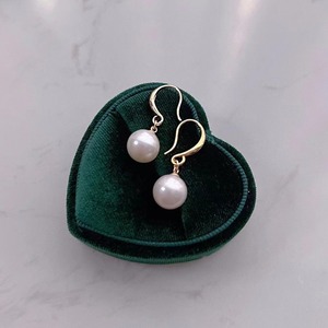 Aretes de Plata de Ley 925 con Cuentas Redondas de 10-9 mm con Incrustaciones de Oro Natural, Diseño Simple, Caja de Regalo Incluida - Product Image 2