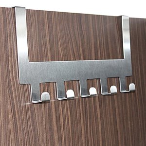 Gancho Colgador de Acero Inoxidable para Puerta, Barra Resistente Plateada para Toallas, Accesorio para el Hogar y Baño - Product Image 1