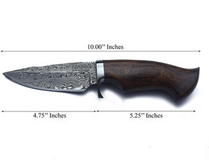 Cuchillo de caza Damasco, cuchillo desollador Damasco con mango de hueso, cuchillo de caza de acero Damasco. - Product Image 2