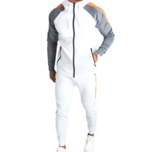 Men's <b>White</b> Gray Orange Solid Breathable Hooded Sweatshirt Set Casual <b>Jogger</b> Pants Streetwear Winter Wear - Product Image 4