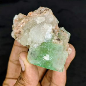 Natural Green Apophyllite with Mordenite <b>Crystal</b> <b>Cluster</b> Premium Mineral Specimen Healing Display Collectible Stone India Origin - Product Image 1