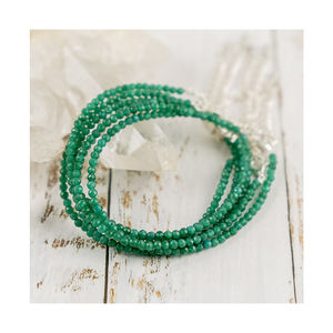 Proveedor Líder de Joyería de Moda de Lujo al por Mayor de Primera Calidad, Tobillera Unisex de Cristal de Jade Verde de 7 Pulgadas - Product Image 1
