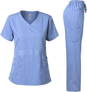 Ensemble de Blouses et Pantalons Médicaux Élastiques pour Femmes, Uniforme d'Infirmière Personnalisable avec Logo, Tenue de Travail pour Hôpital et Institut de Beauté - Product Image 1