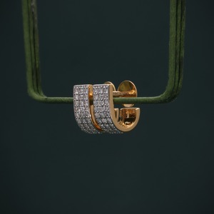 18K Gold Diamond Hoop <b>Earrings</b> Round Cut Lab Grown Diamond Pave Setting <b>Fine</b> Jewelry Supplier - Product Image 5