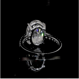 Nouvelle conception, bague de fiançailles et de mariage en diamant de laboratoire ovale 4.0 CT, avec certification IGI, couleur D-E et clarté VVS-VS, pour femmes - Product Image 2