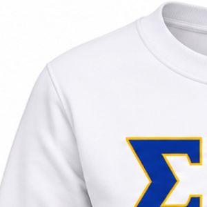 Sudadera con Cuello Redondo para Mujer, Marca Sigma Gamma Rho, Color Blanco, con Gráfico de Letras Griegas, Estilo Casual Universitario, Personalizable - Product Image 4
