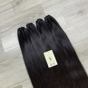 Premium cuticules alignés brut vietnamien Double dessiné naturel noir faisceaux de cheveux humains Extensions de trame de la Machine - Product Image 3