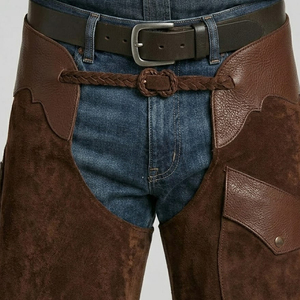 Pantalones de cuero de gamuza marrón, ligeros, 100% transpirables, hechos a medida - Product Image 6
