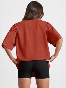 Camiseta Holgada de Manga Corta con Cuello Redondo para Mujer, 100% Algodón Jersey, Transpirable, para Todas las Temporadas - Product Image 2