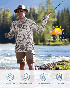 Sudadera de Pesca con Protección UV y Logotipo Personalizado OEM, Color Sólido, UPF 50+, Suave, de Secado Rápido, Manga Larga - Product Image 3
