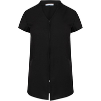 Uniforme d'esthéticienne personnalisé avec logo, robe tunique zippée sur le devant pour femme, manches courtes, col en V, tenue de travail pour salon de beauté, vente en gros