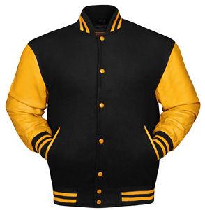 Blouson universitaire pour homme en toile respirante de haute qualité, à manches longues, avec broderie personnalisée, grandes tailles, col montant, vente en gros - Product Image 1