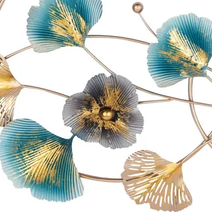 Contemporary Metal <b>Wall</b> Sculpture Floral Art <b>Decor</b> 122cm Hanging <b>Wall</b> Accent for Living Room and Bedroom - Product Image 5