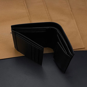 Vertical Black Leather <b>Wallet</b> Men Coin Pocket Multi Card Slot Flip Mesh ID Window Classic Smooth <b>Billfold</b> Section Cash Storage - Product Image 2