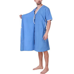 Uniformes Médicos de Algodón Tejido Unisex de Alta Calidad, Bata de Paciente Lavable, Ropa de Hospital Reutilizable con Estampado, Detección de Agujas - Product Image 4