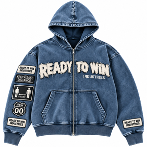 Pull à capuche surdimensionné pour homme Ready to Win Industries, en jersey imperméable, écologique, respirant, avec poche en coton, idéal pour l'hiver - Product Image 1