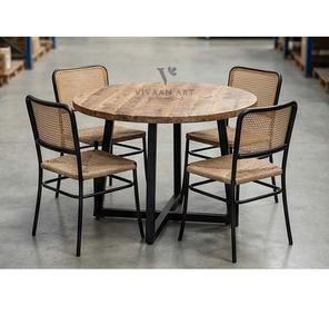 ชุดโต๊ะรับประทานอาหารไม้เนื้อแข็งทันสมัย เป็นมิตรกับสิ่งแวดล้อม พร้อมเก้าอี้นั่งสบาย เหมาะสำหรับใช้ในที่พักอาศัยและเชิงพาณิชย์ - Product Image 3