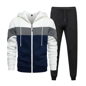High Quality Custom Logo Sport Zipper <b>Hoodies</b> Sweatshirts Jogging Pants Track Suit <b>Running</b> Gym Solid Color Lightweight Unisex - Product Image 3