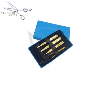 Ciseaux à sourcils en métal de qualité supérieure, étiquette privée, en acier inoxydable massif, couleur or, ciseaux à ressort inclinés pour cils - Product Image 5