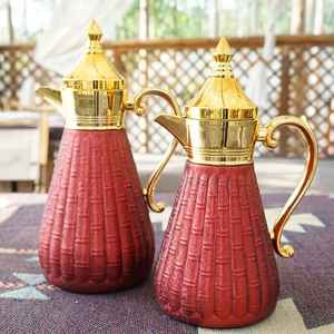 Cafetera Árabe Tradicional Dallah de Lujo en Oro y Plata, Servidor de Café Árabe de Acero Inoxidable, Cafetera de Oriente Medio para Majli - Product Image 2