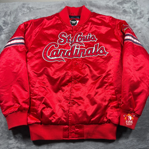 Nouvelle veste bomber en satin élégante et tendance de style vintage des Cardinals de St. Louis pour hommes, grande taille, rouge, Starter - Product Image 1