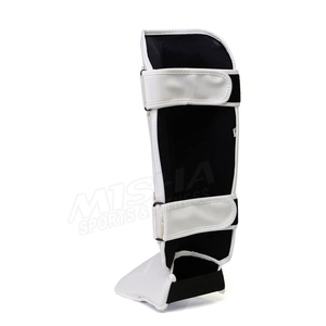 Protections de tibia et coussinets d'entraînement Muay Thai en cuir et PU avec protection de base pour MMA et boxe, ajustement universel - Product Image 4