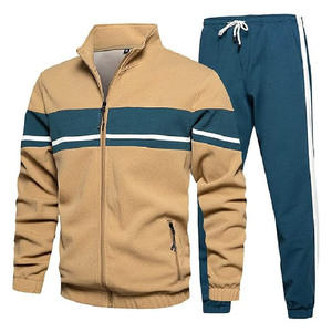 Conjunto Deportivo para Hombre con Bloques de Color, Sudadera con Capucha y Cremallera de Manga Larga, Ligero, Informal, para Correr, Transpirable, de Poliéster y Algodón, para Invierno - Product Image 1