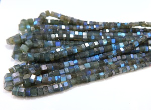 Blue Fire <b>Labradorite</b> Faceted Bolt Shape Gemstone Beads Natural Flash <b>Labradorite</b> Loose Beads for Necklace <b>Bracelet</b> Jewelry Maki - Product Image 4