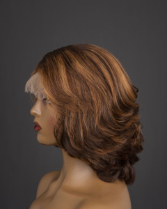 Extensiones de cabello vietnamita en bruto, cabello humano Remy, peluca de corte de capa ondulada, peluca con malla frontal, estilo de cabello ondulado, encaje transparente de 10 pulgadas - Product Image 4