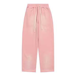 Pantalon décontracté pour homme en toile imprimée à thème Amour, coupe droite, broderie rayures blanches, taille élastique latérale, ample, jambe large, imperméable - Product Image 1