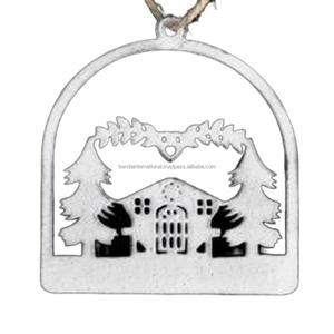 Article décoratif suspendu en fer avec revêtement en poudre blanche fini pour la décoration de la maison et autres décorations de Noël - Product Image 1