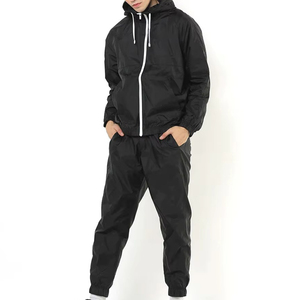 Customized Manufacture Two Piece Splice Color Black Jacket Set <b>Nylon</b> Polyester Streetwear Windbreaker <b>Nylon</b> <b>Tracksuit</b> <b>Men</b> - Product Image 1