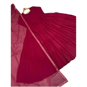 Ensemble de robe de soirée élégante avec dupatta et palazzo à volants fantaisie pour les occasions spéciales - Product Image 1