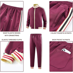 Manches et chevilles en tricot côtelé, fermeture éclair intégrale sur le devant, deux poches latérales zippées, survêtement de sport d'équipe - Product Image 5