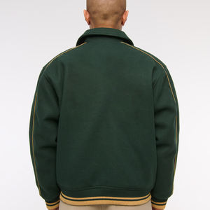 Blouson universitaire d'hiver à capuche style High Street avec manches en toile et logo brodé – Manteau de baseball de style premium - Product Image 4