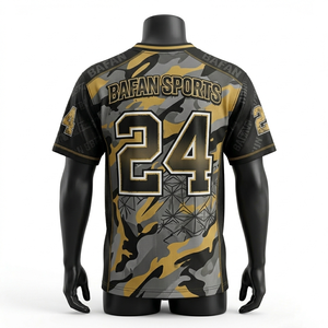 Camiseta de Fútbol Premium para Hombre, Modelo 180, Transpirable, de Micro Malla de Poliéster, Negra y Gris, con Estampado Personalizado - Product Image 2