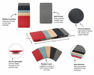 WRIZA PU Leather Minimalist Card Holder Slim Lightweight Durable Multi Slot <b>Wallet</b> <b>for</b> <b>Men</b> and Women Elegant Daily Use Accessory - Product Image 2