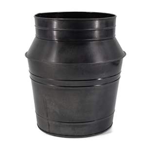 Vase en métal noir sur mesure, durable, pour intérieur et extérieur, jardinière galvanisée, centre de table pour la décoration d'hôtels et d'événements - Product Image 1