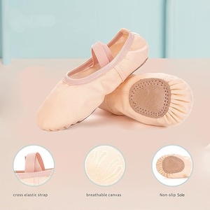 Chaussures de danse classique professionnelles Baifa BFA-1589 pour femmes, semelle souple, ballerines de yoga, dessus en toile, semelle extérieure en caoutchouc - Product Image 4