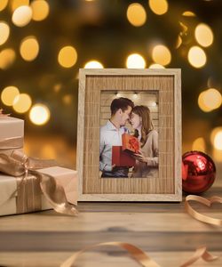 Photo <b>Frames</b> Wooden <b>4x6</b> Picture <b>Frames</b> Boho with Bamboo Glass & Hooks, Funky Simple for Postcards Pressed Flowers Wall - Product Image 2