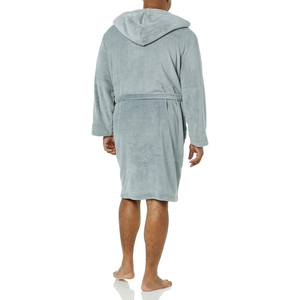 Peignoir en coton éponge personnalisé avec logo imprimé, respirant, séchage rapide, thermique, grande taille, manches longues, uni, décontracté pour homme - Product Image 2