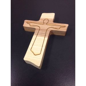 Cadeau spirituel chrétien, élégante plaque en bois en forme de croix pour la prière - Product Image 4