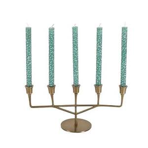 Candélabre décoratif en métal doré à cinq bras, centre de table pour mariage, maison, salle à manger, événement, fête, décoration - Product Image 3