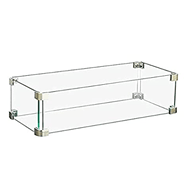 Paravento in vetro per tavoli da fuoco, accessorio per caminetto - Product Image 1