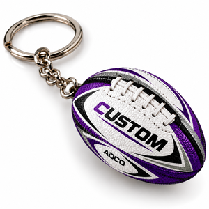 Llavero de Balón de Rugby Personalizado, Llavero Deportivo de PVC y Goma con Cadena de Metal, Logotipo Personalizado, Regalo Promocional - Product Image 3
