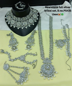 Elegante Conjunto de Joyería Étnica de Latón de Alta Calidad para Novia, Compromiso, Boda, Aniversario, con Baño de Rodio y Circonitas, Gargantilla Shadow - Product Image 1